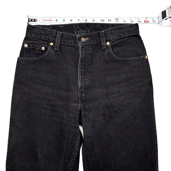 1993 Levi's 550 Black Denim High Rise Relaxed Tapered Jeans 11 29x31" USA Made - Picture 8 of 16